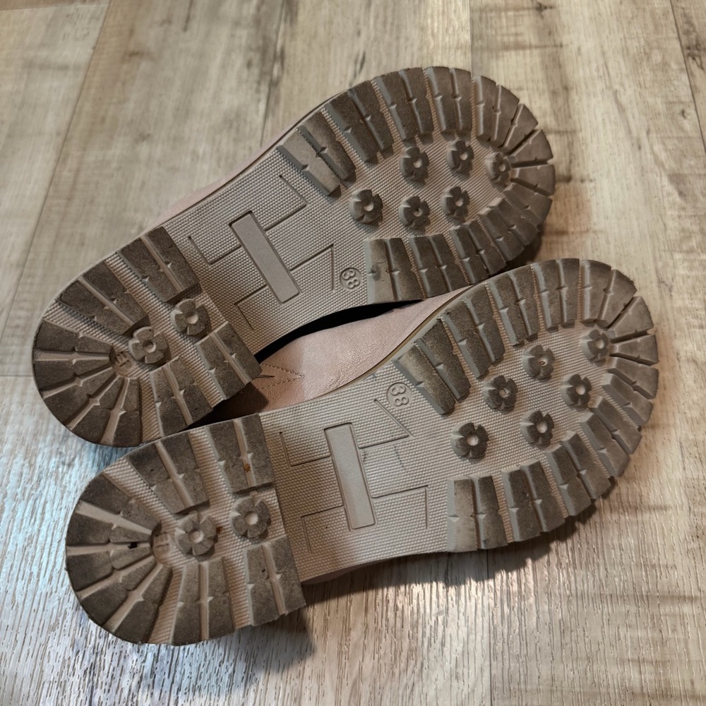 Salvia Harper Leather Platform Lug Sole Sandals 38 Chunky Slide Slip On Mule - Picture 9 of 9